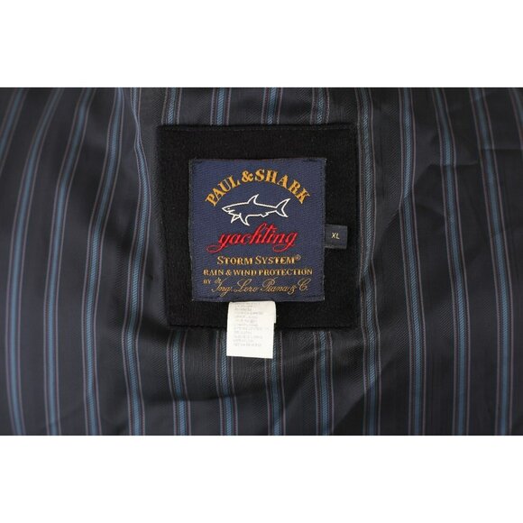 NEW Paul & Shark Loro Piana Cashmere Overcoat SZ XL Black - Picture 12 of 16